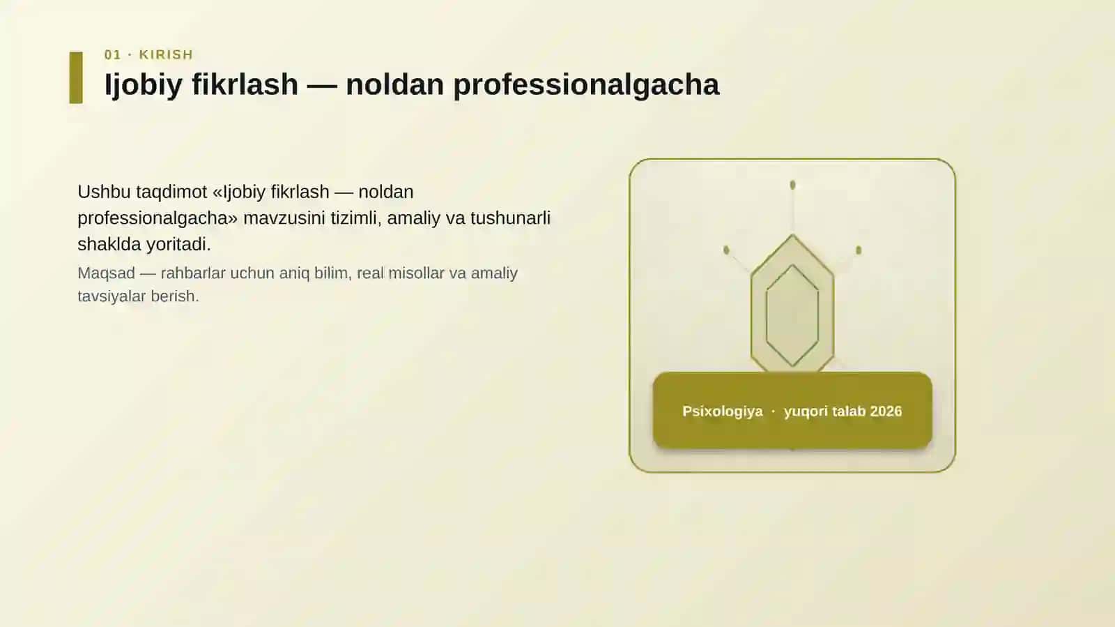 Ijobiy fikrlash — noldan professionalgacha 3