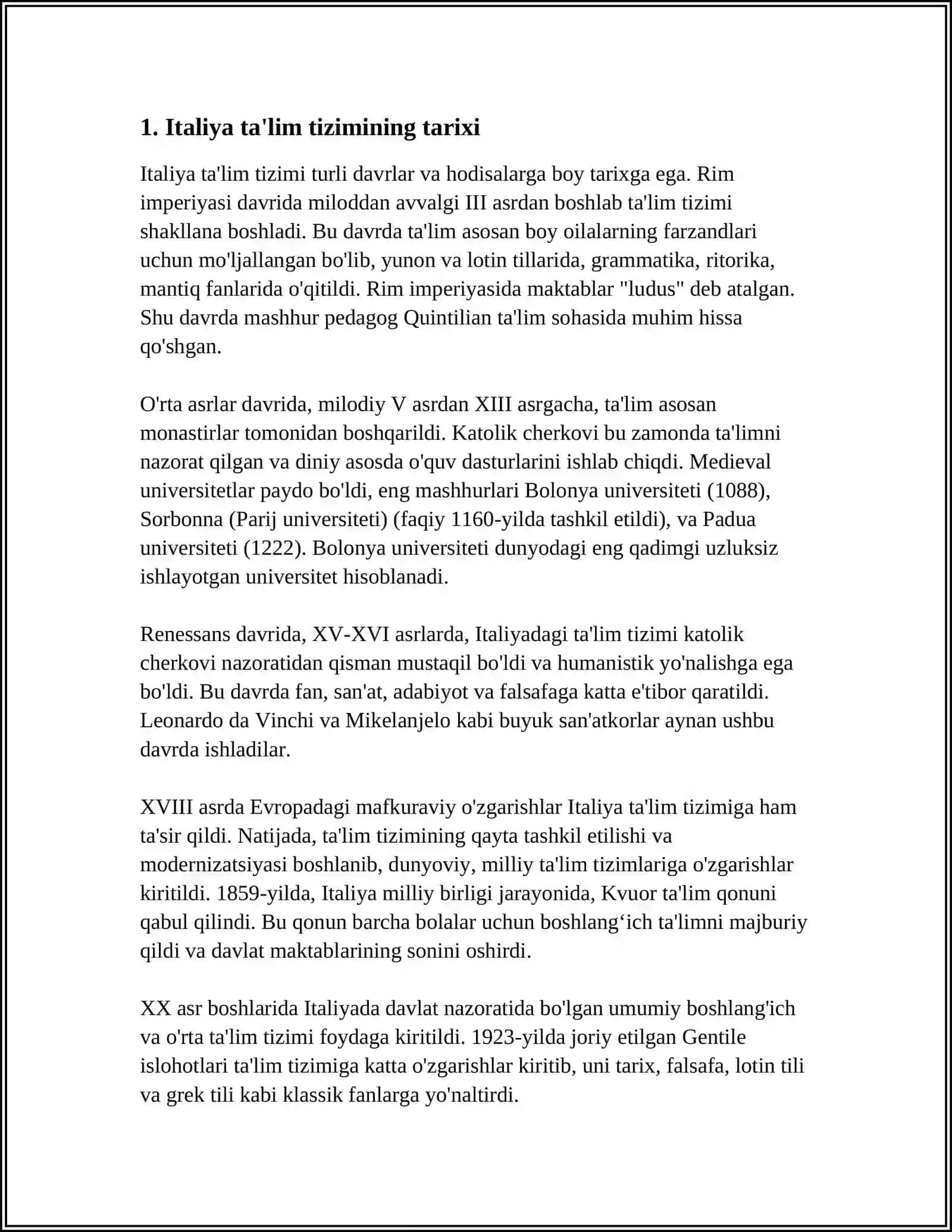 ITALIYA TALIM TIZIMI 3