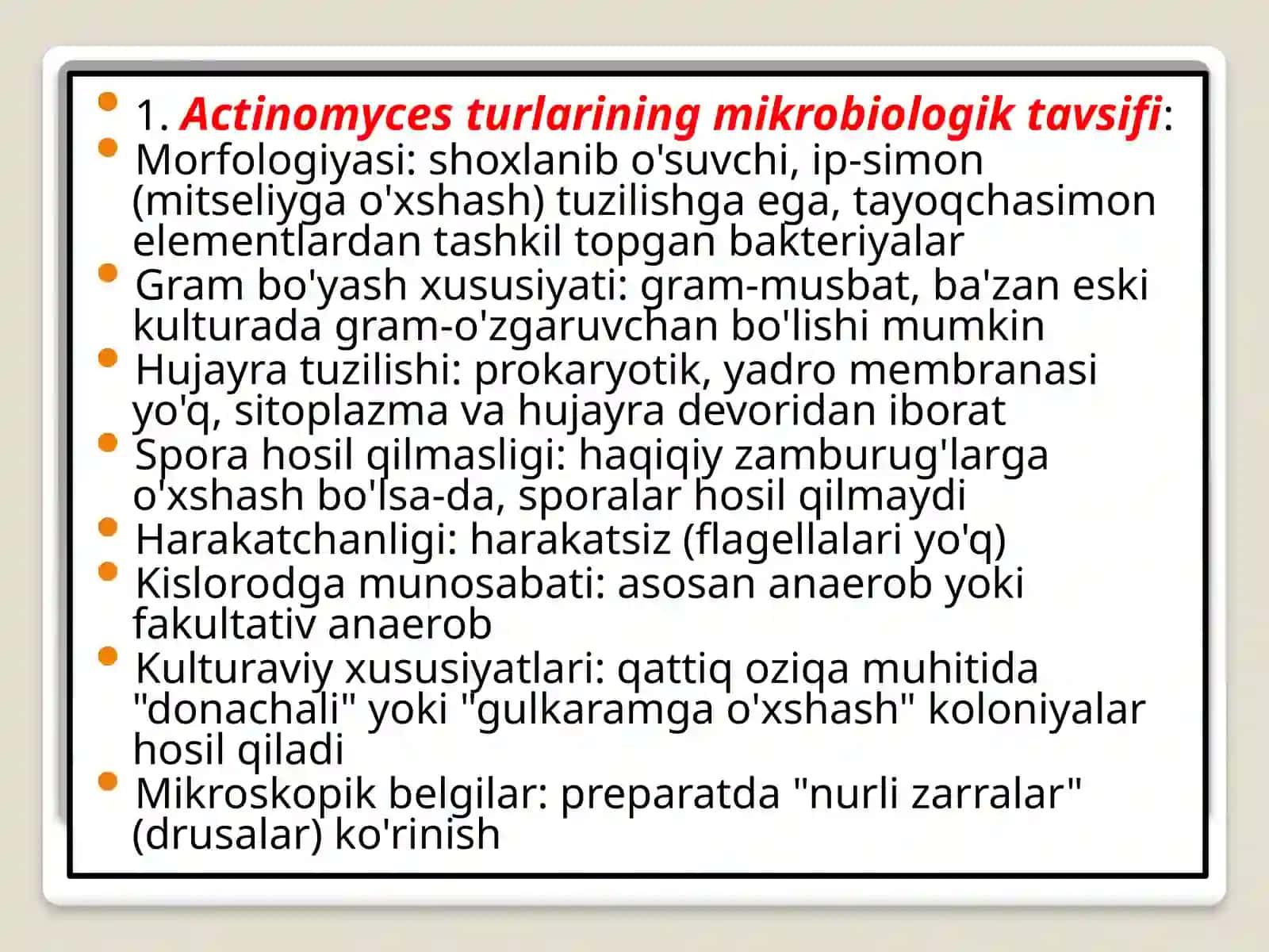 Aktinomikoz qo'zg'atuvchilari ta'limi 3