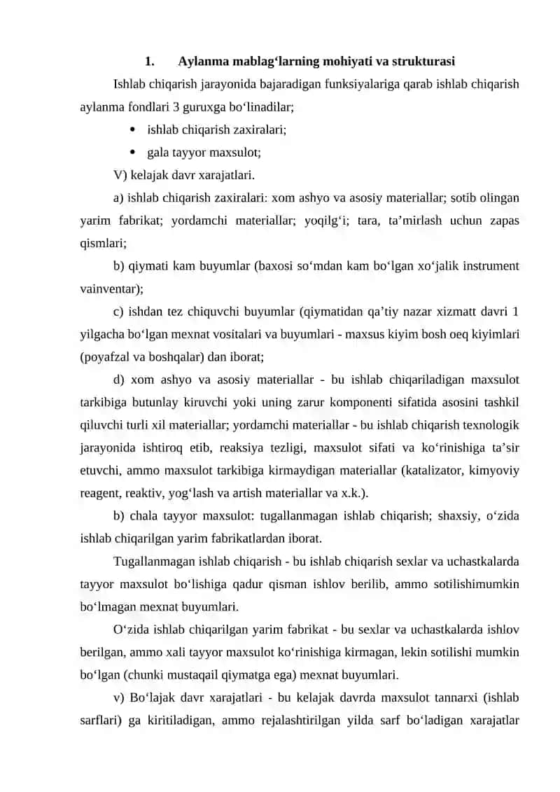 Korxonaning aylanma kapitali 3