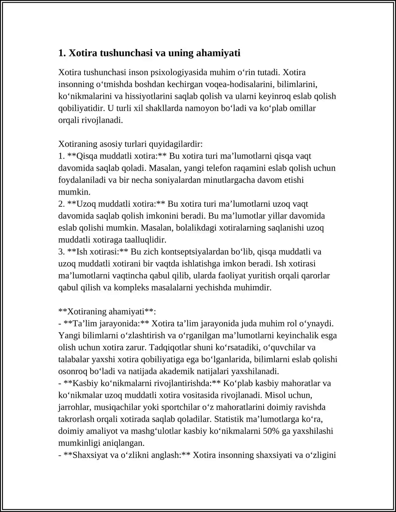 XOTIRANI BUZILISHI VA UNI TIKLASH YO'LLARI 3