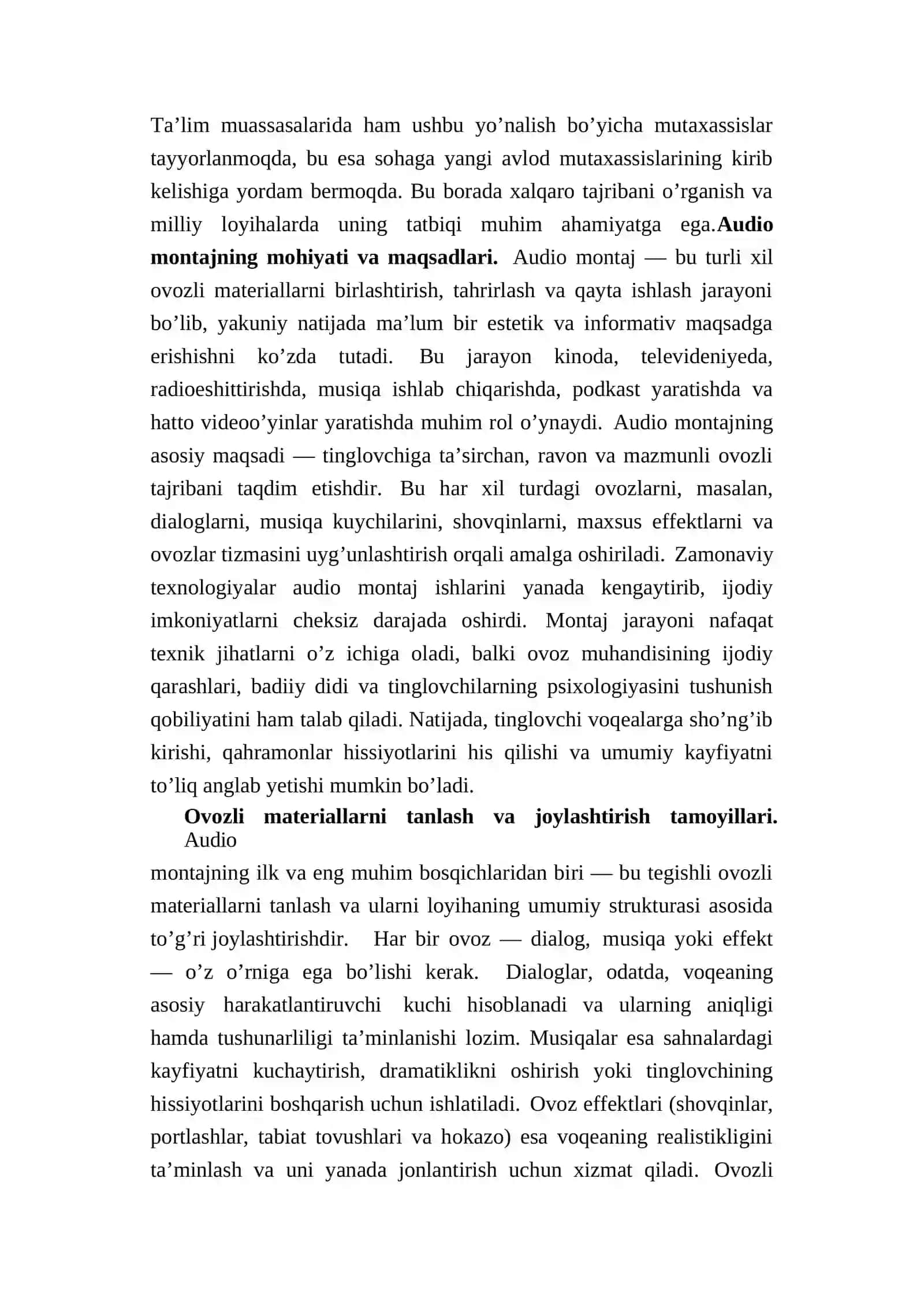 Audio montaj jarayonlari 3