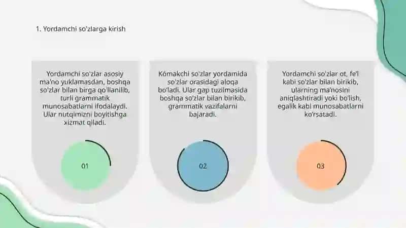Yordamchi sózlar 3