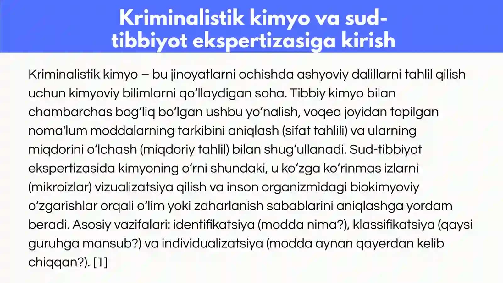 KRIMINALISTIKADA KIMYONING O‘RNI 3