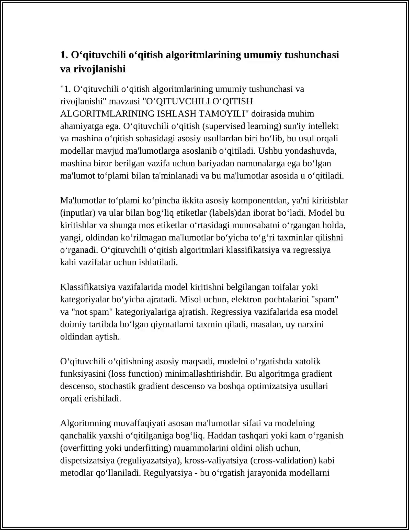 O‘QITUVCHILI O‘QITISH ALGORITMLARINING ISHLASH TAMOYILI 3