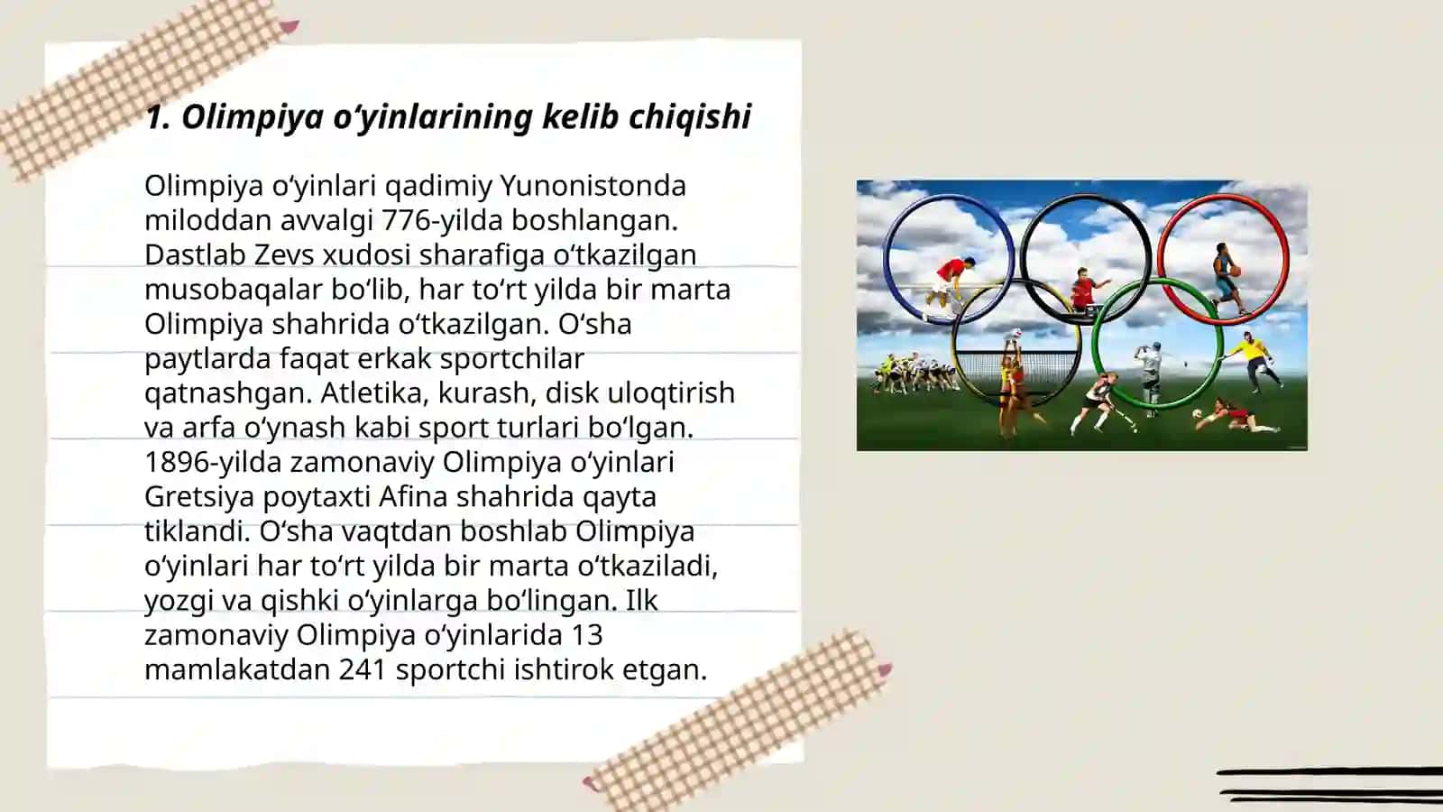 Olimpiya oʻyinlari tarixi ( jismoniy tarbiya fanidan) 3