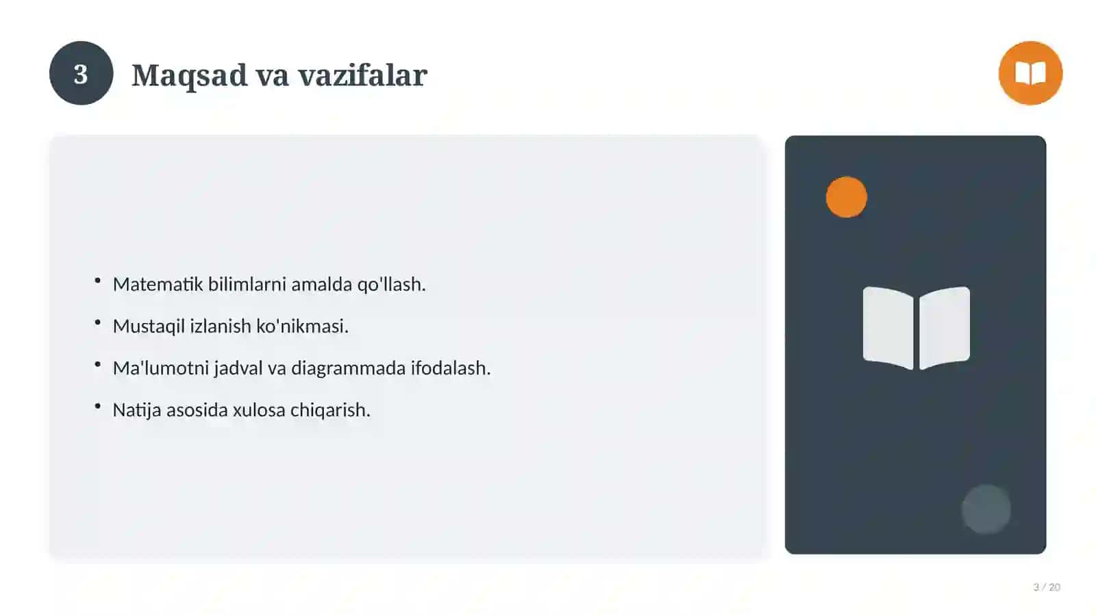 Matematika fanidan 8-sinf loyiha ishi 3