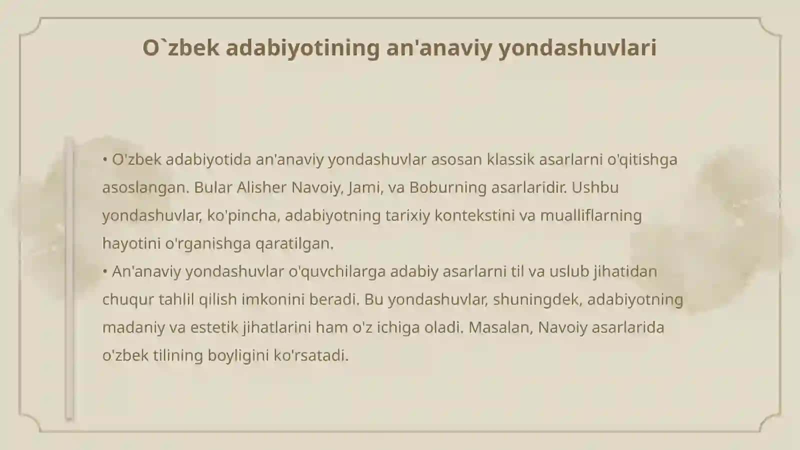 O`zbek adabiyotini o`rganishda an'anaviy va innovatsion yondashuvlardan foydalanish 3