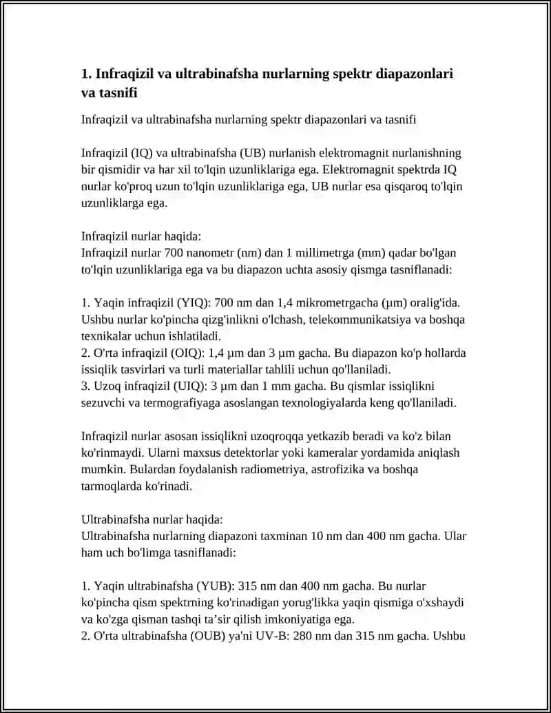 INFRAQIZIL VA ULTRABINAFSHA NURLAR 3