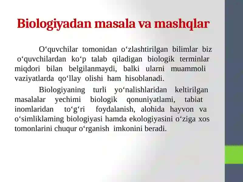 Biologiyadan masalavamashqlar 3