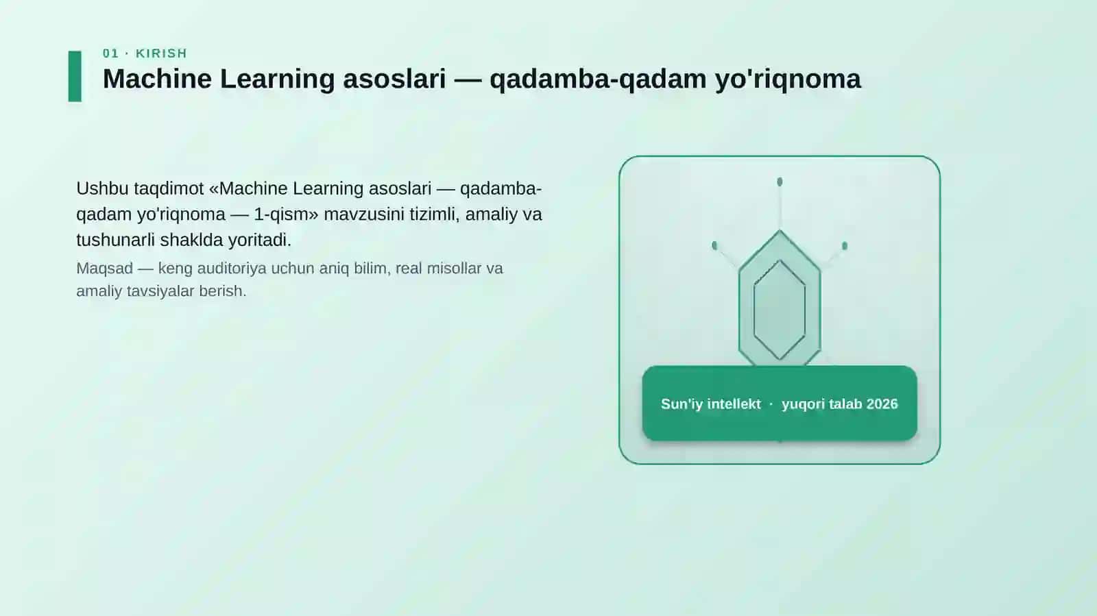 Machine Learning asoslari — qadamba-qadam yo'riqnoma — 1-qism 3