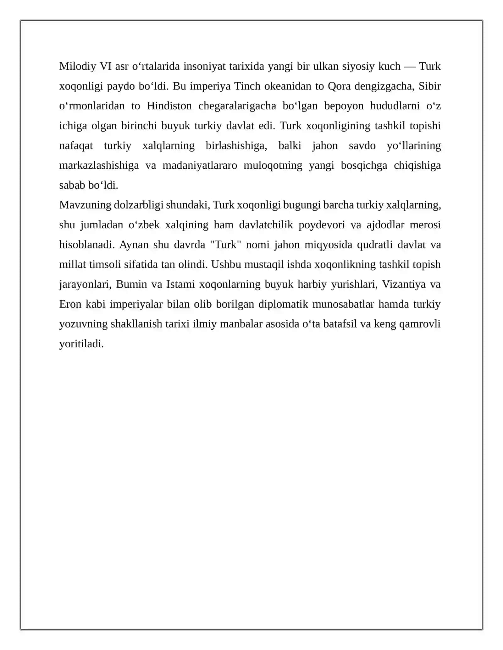 TURK XOQONLIGI: IMPERIYANING TASHKIL TOPISHI, HUDUDIY KENGAYISHI VA PARCHALANISHI 3