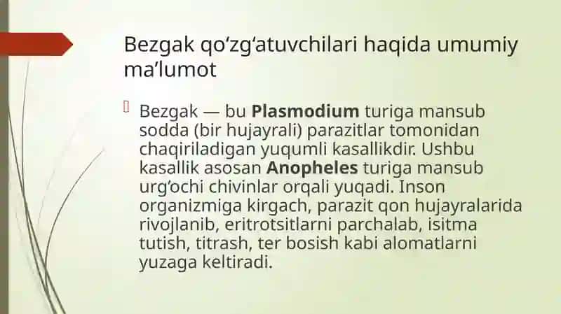 Bezgak qo‘zg‘atuvchilari morfologiyasi, strukturasi, tarqalganligi, keltirib chiqaruvchi kasalliklari 3