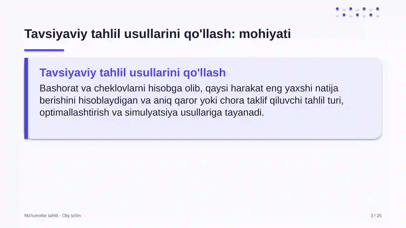 maxsus maktab internatlarda tavsiyaviy tahlil usullarini qo'llash 5375 3