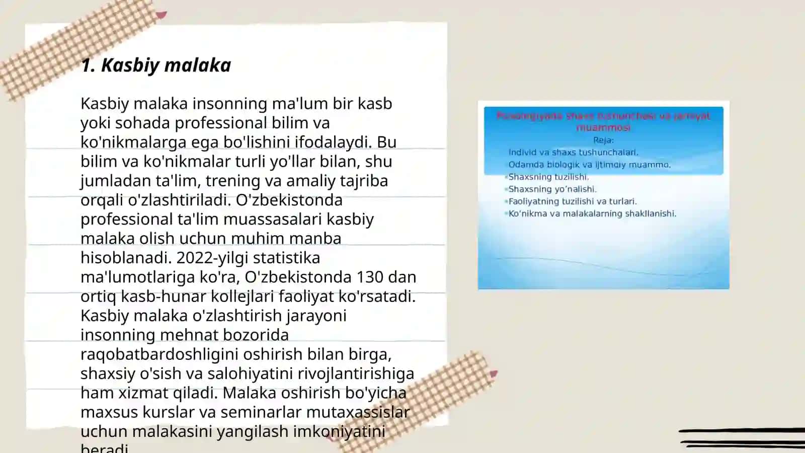 Kasbiy malaka 3