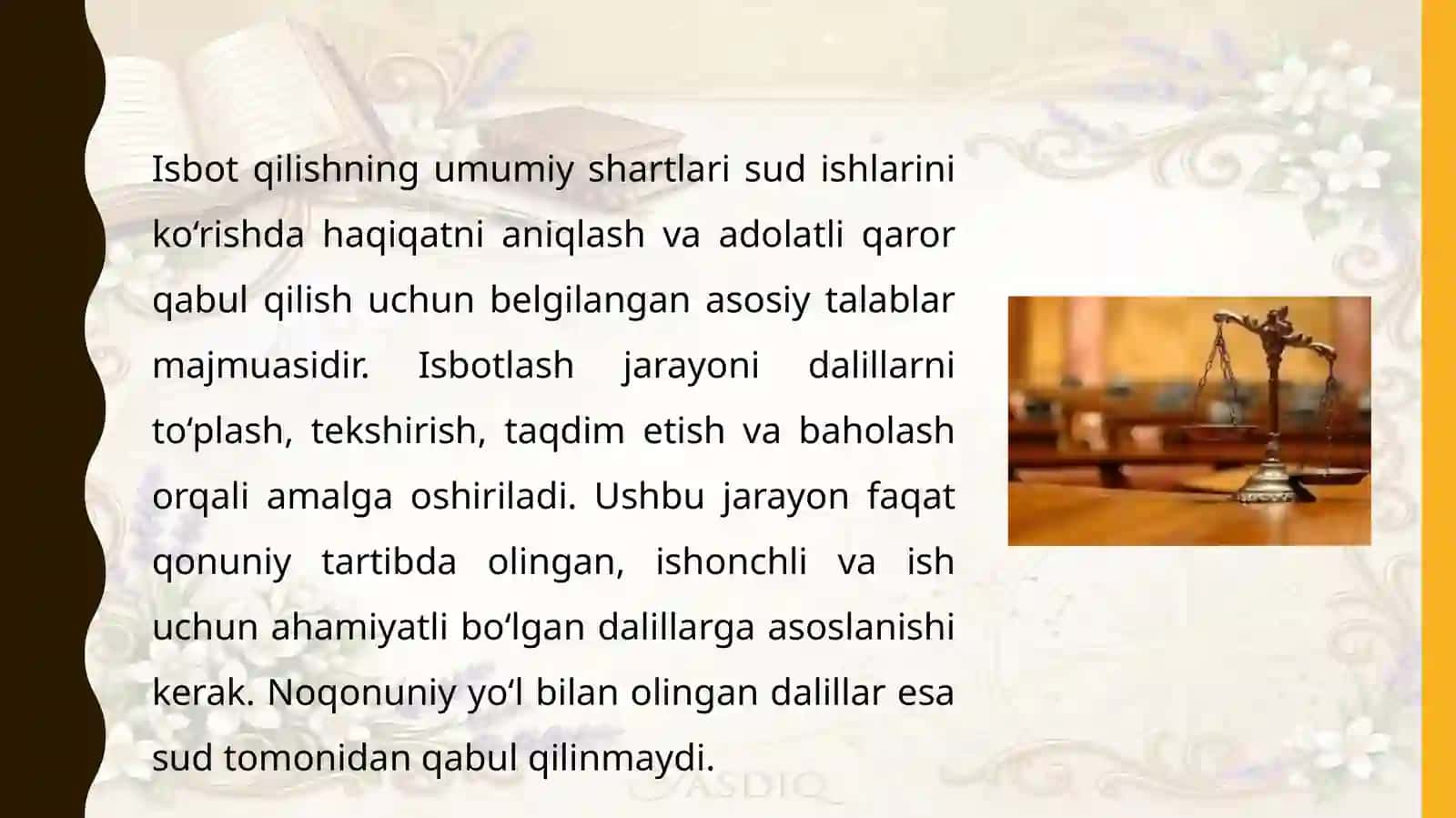 Isbot qilishning umumiy shartlari 3
