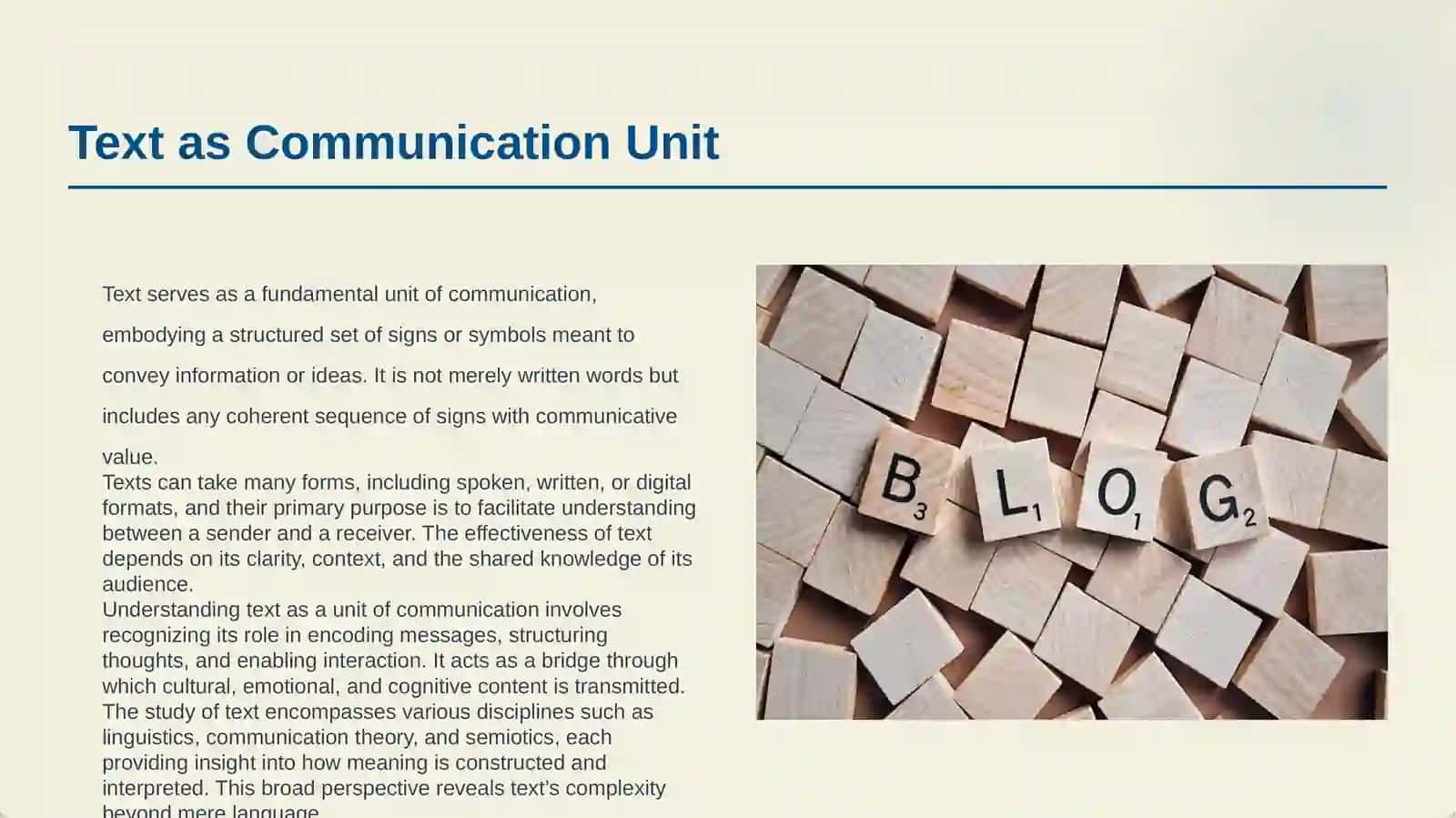 TEXT AS A UNIT OF COMMUNICATION 3