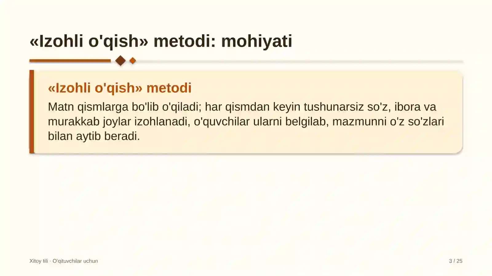 xitoy tili darslarida izohli o'qish metodidan foydalanish 9796 3