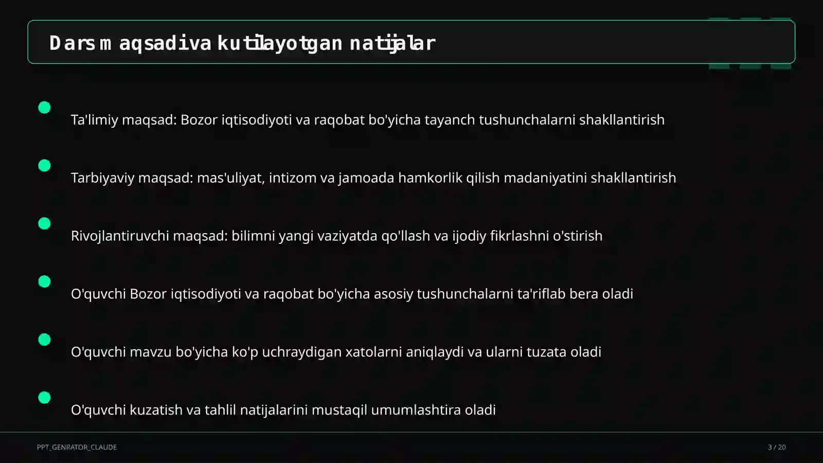 Bozor iqtisodiyoti va raqobat (10-sinf) 3