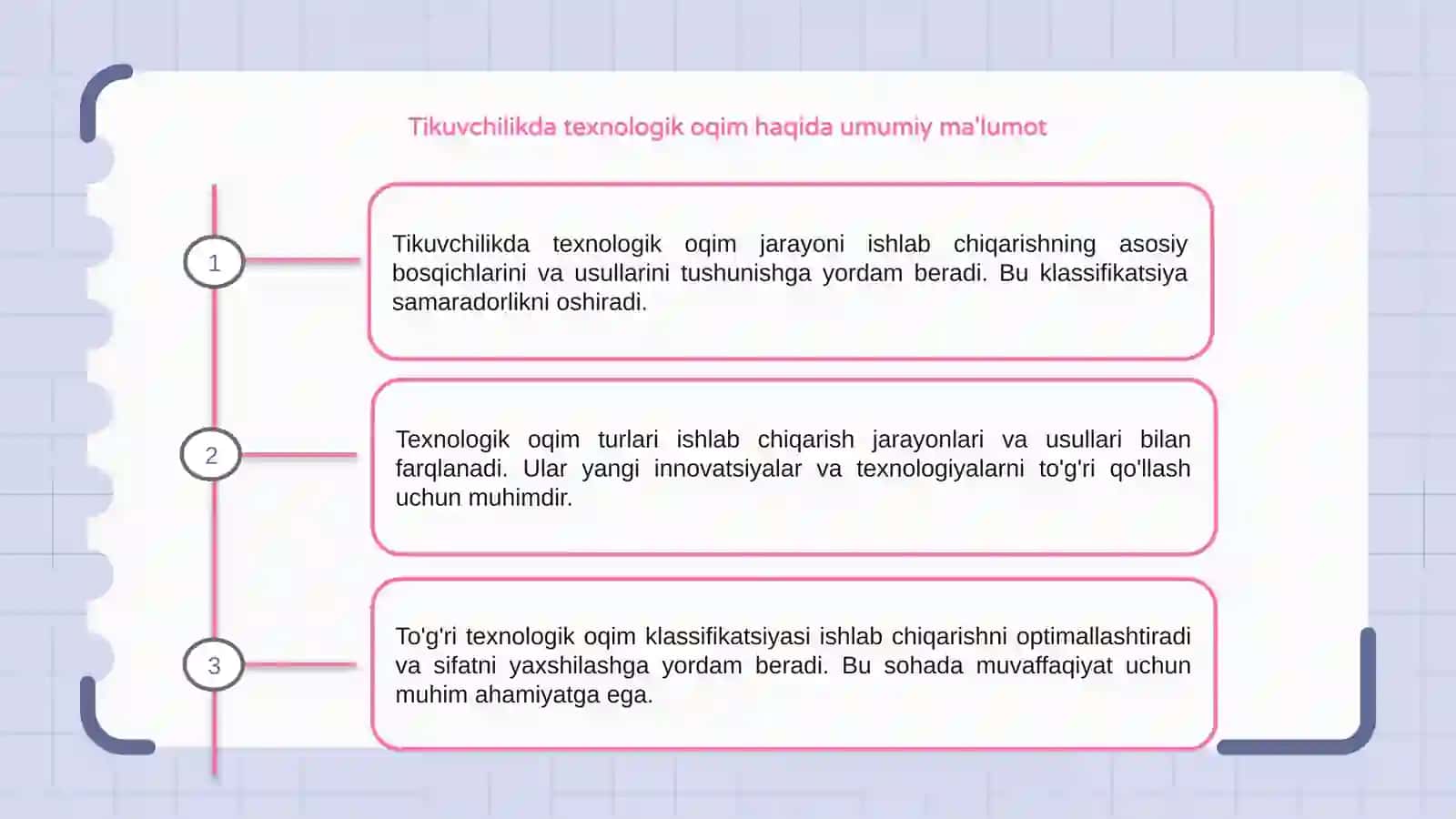 Tikuvchilikda texnologik oqimning klassifikatsiyasi 3