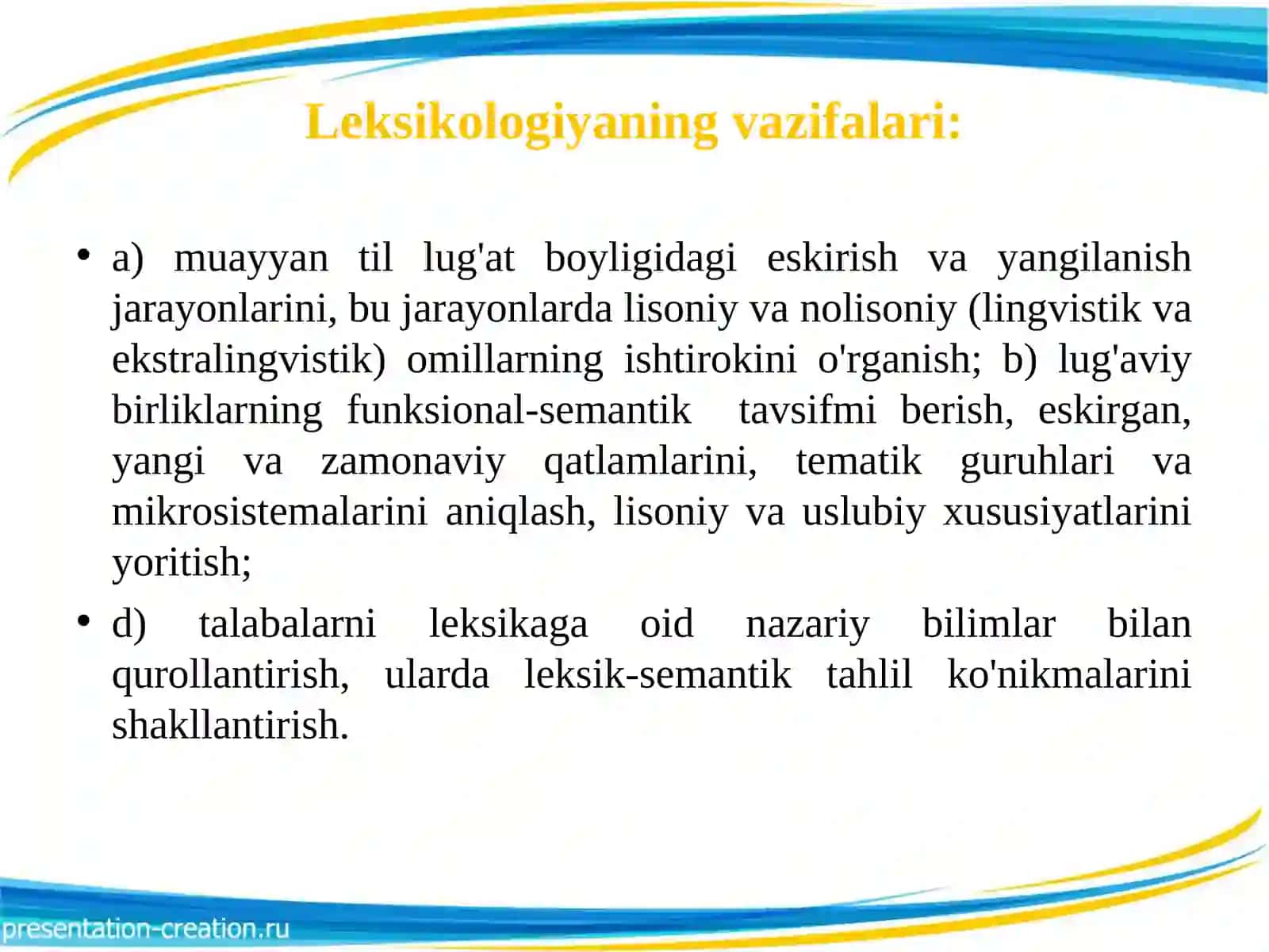 O‘zbek tilining leksik qatlami 3