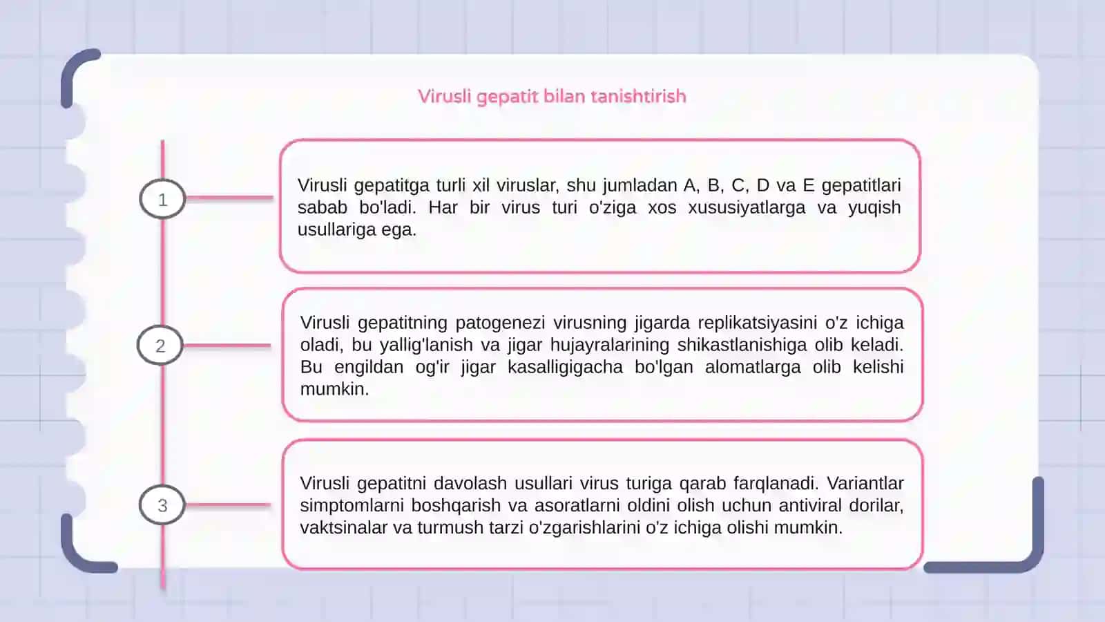Virusli gepatitlar turlari etiologiyasi patogenezi va davolash usullari 3