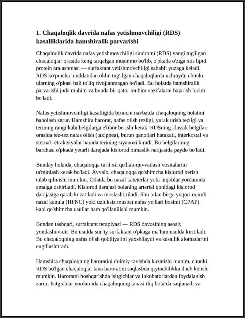 CHAQALOQLIK DAVRI KASALLIKLARIDA HAMSHIRALIK PARVARISHI 3