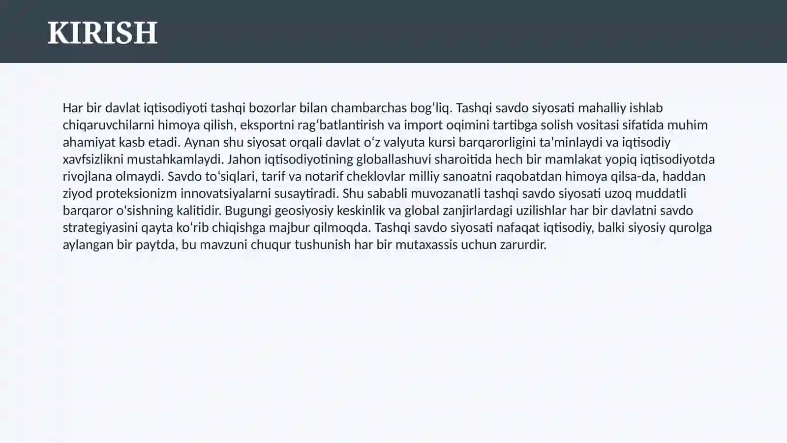 TASHQI SAVDO SIYOSATI 3