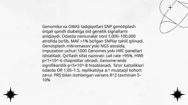 Qandli diabet molekulyar asoslarini oʻrganishni usullari 3