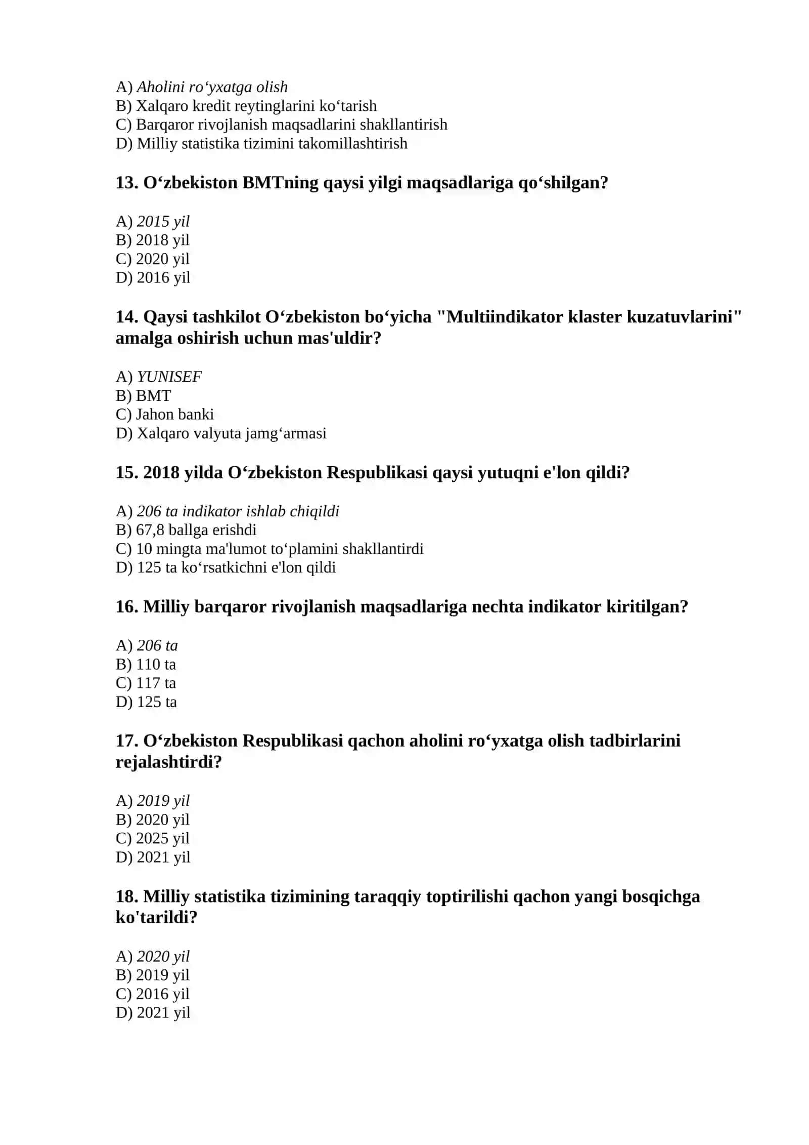 O‘zbekistonning xalqaro reyting va indekslardagi o‘rni 3