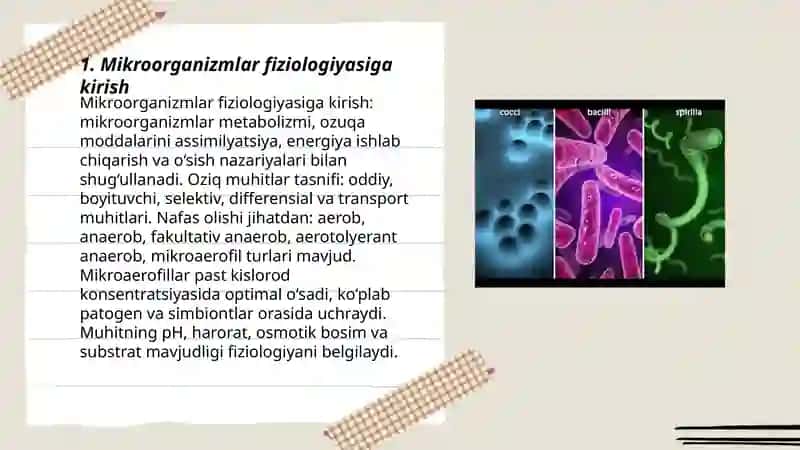 Mikroorganizmlar fiziologiyasi 3