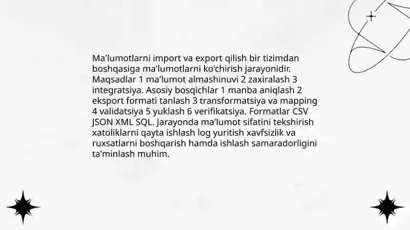 Ma'lumotlarni import va export qilish 3