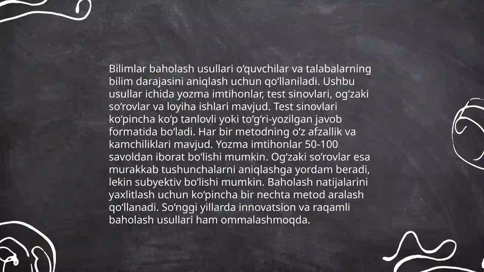 Taʼlimda baholash mazmun sohalari 3