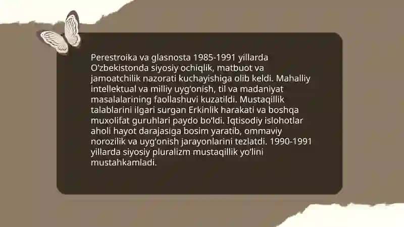 Perestroyka va glasnostaning Oʻzbekistondagi taʼsiri 3