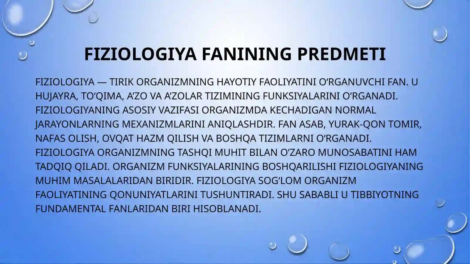 FIZIOLOGIYA FANI, RIVOJLANISHI, TIBBIYOTDA AHAMIYATI. FIZIOLOGIK TEKSHIRUV USULLARI 3