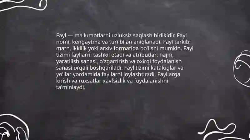 Fayl tuzilishi va turlari 3