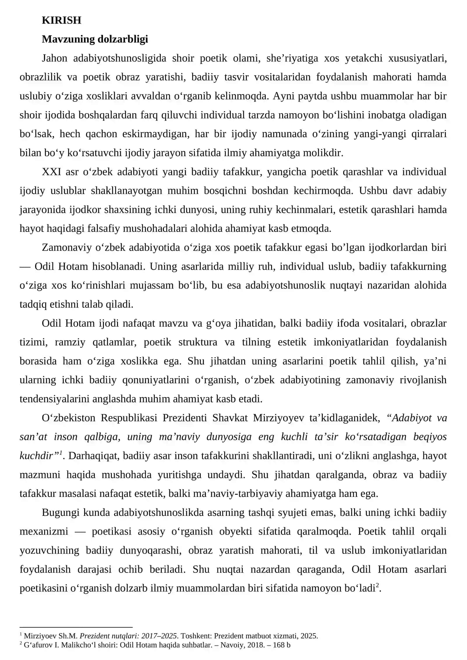 ODIL HOTAM ASARLARI POETIKASI 3
