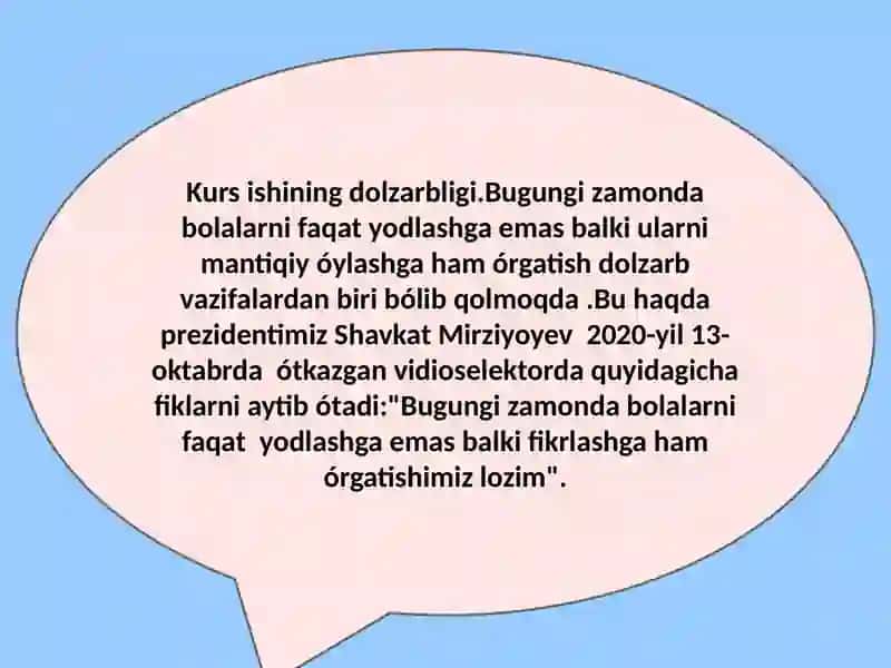 Boshlanģich sinf òquvchilarining aqliy  tafakkurini rivojlantirishda topishmoqlarning ahamiyati. 3