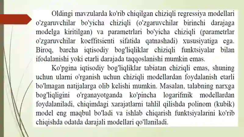 Chiziqsiz regressiya 3