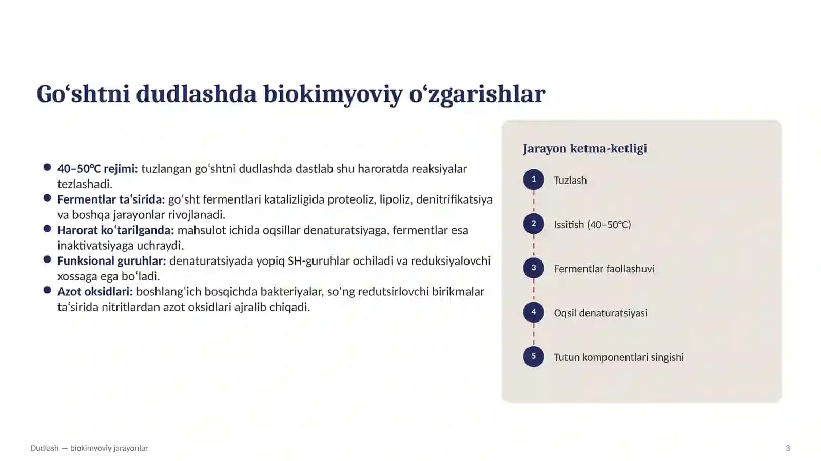 Go‘sht oqsillarining biokimyoviy o‘zgarishlari 3