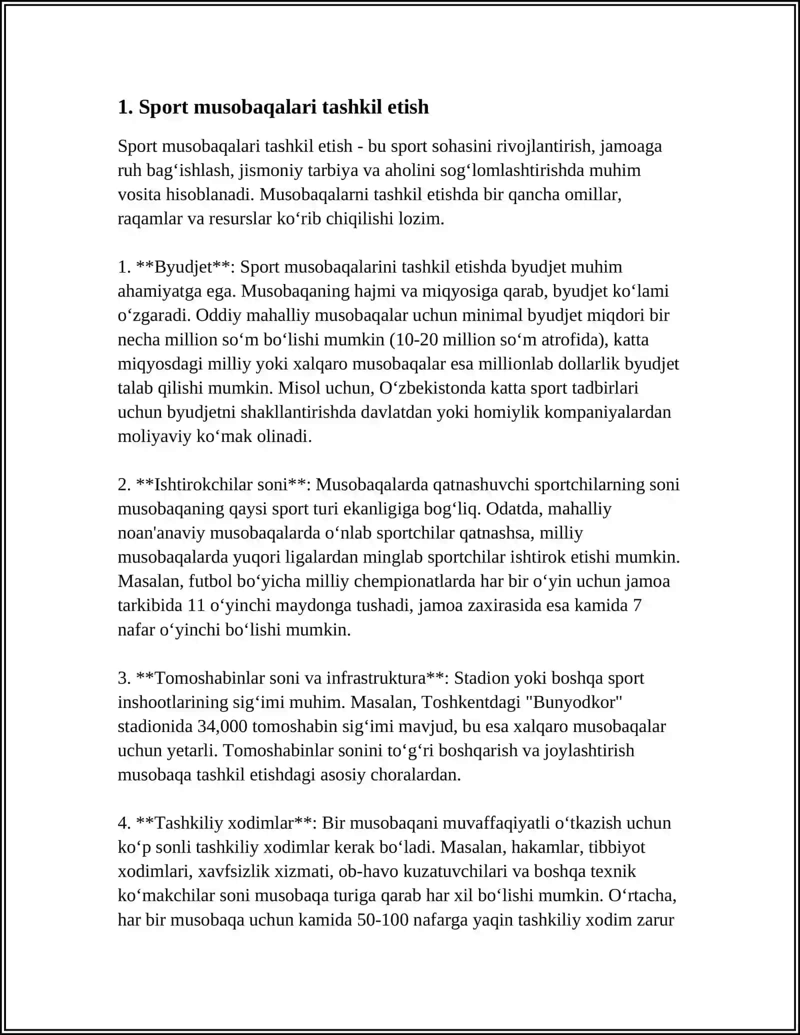 Sport musobaqalari tashkil etish 3