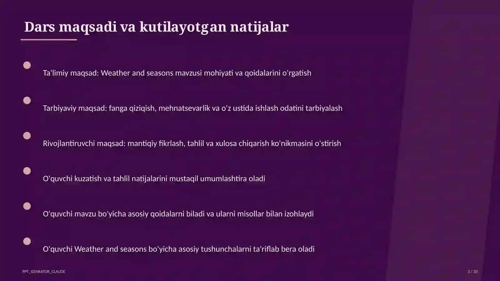 Weather and seasons (4-sinf) 3