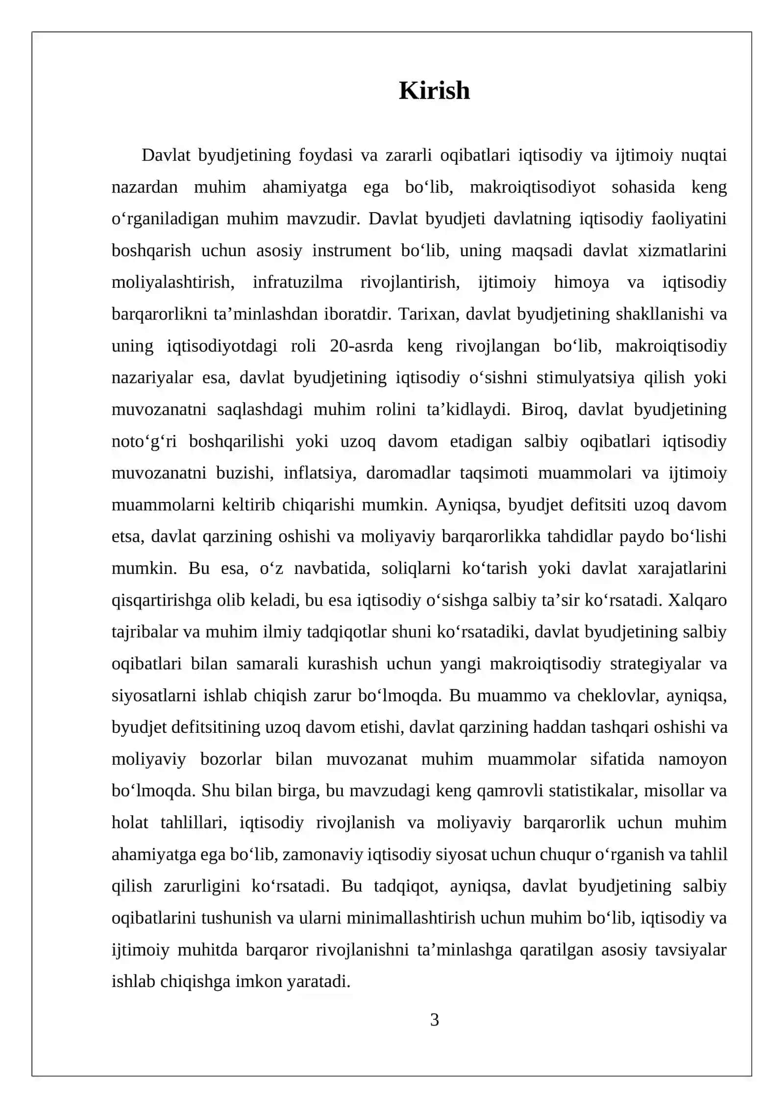 Davlat byudjeti profitsitining negativ oqibatlari 3