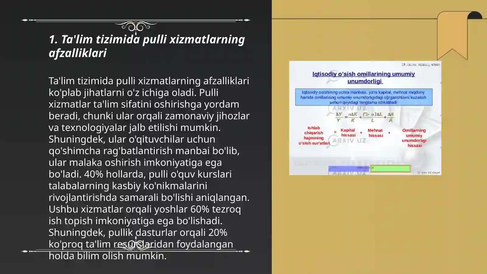 Ta'lim tizimida pulli xizmatlarni joriy etish 3
