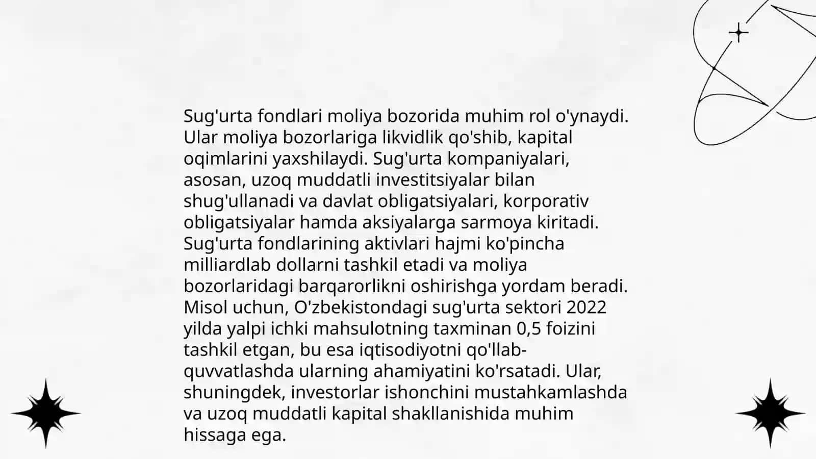 Sug'urta va pensiya fondlarining moliya bozorlaridagi faoliyati 3