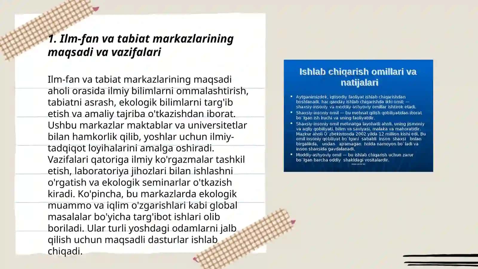 Ilm-fan va tabiat markazi va unda faoliyatni tashkil etish 3