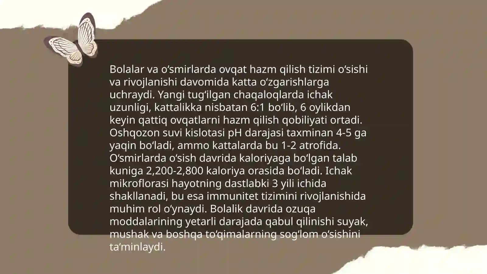 Bolalar va o'smirlarda ovqat hazm qilish xususiyatlari 3