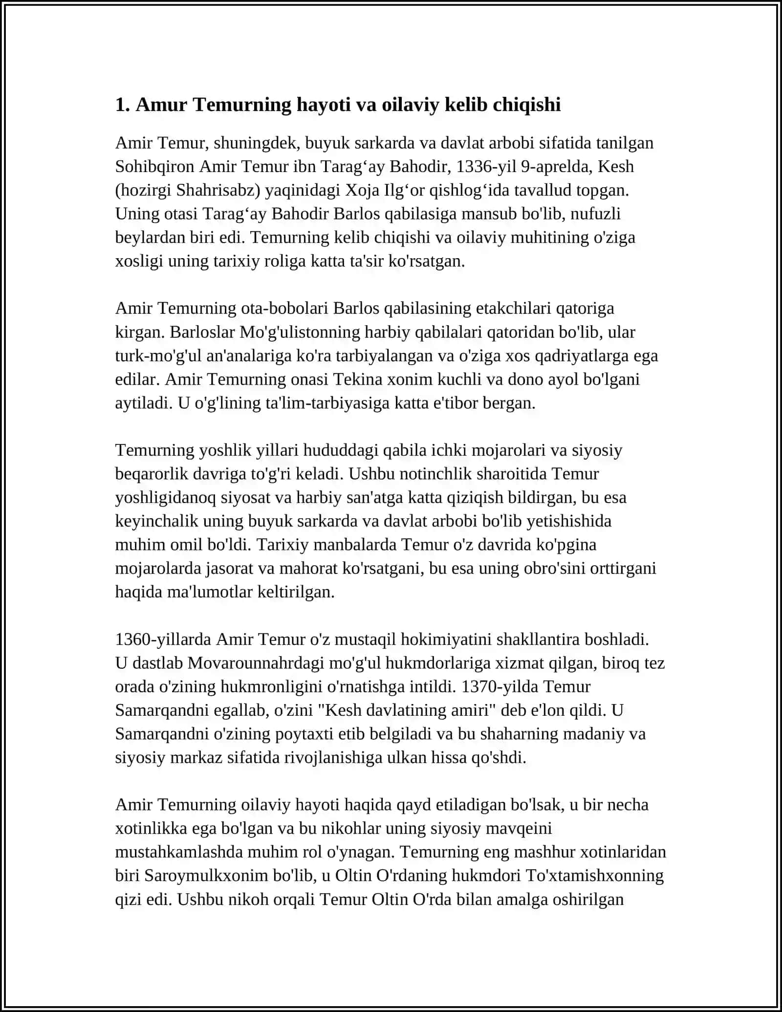 AMUR TEMUR HAQIDA REFERAT 3