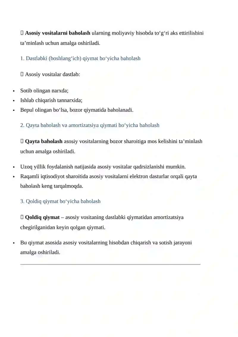 ASOSIY VOSITALARNING BAHOLANISHI VA ULARNING HISOBGA OLISH VAZIFALARI 3