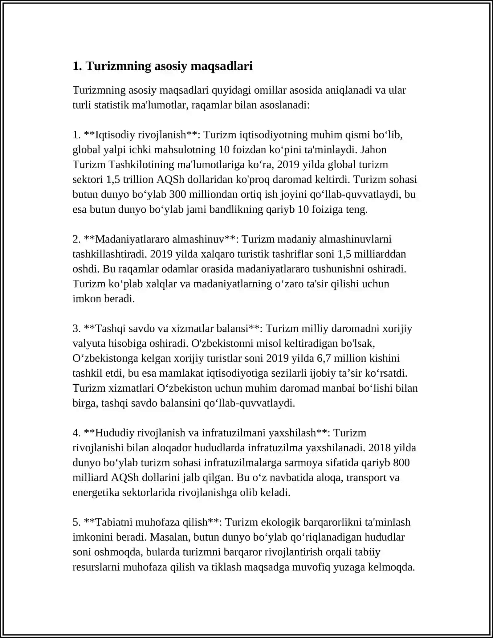 TURIZM VA MEHMONDO’STLIKNING MAQSADI VA VAZIFALARI 3